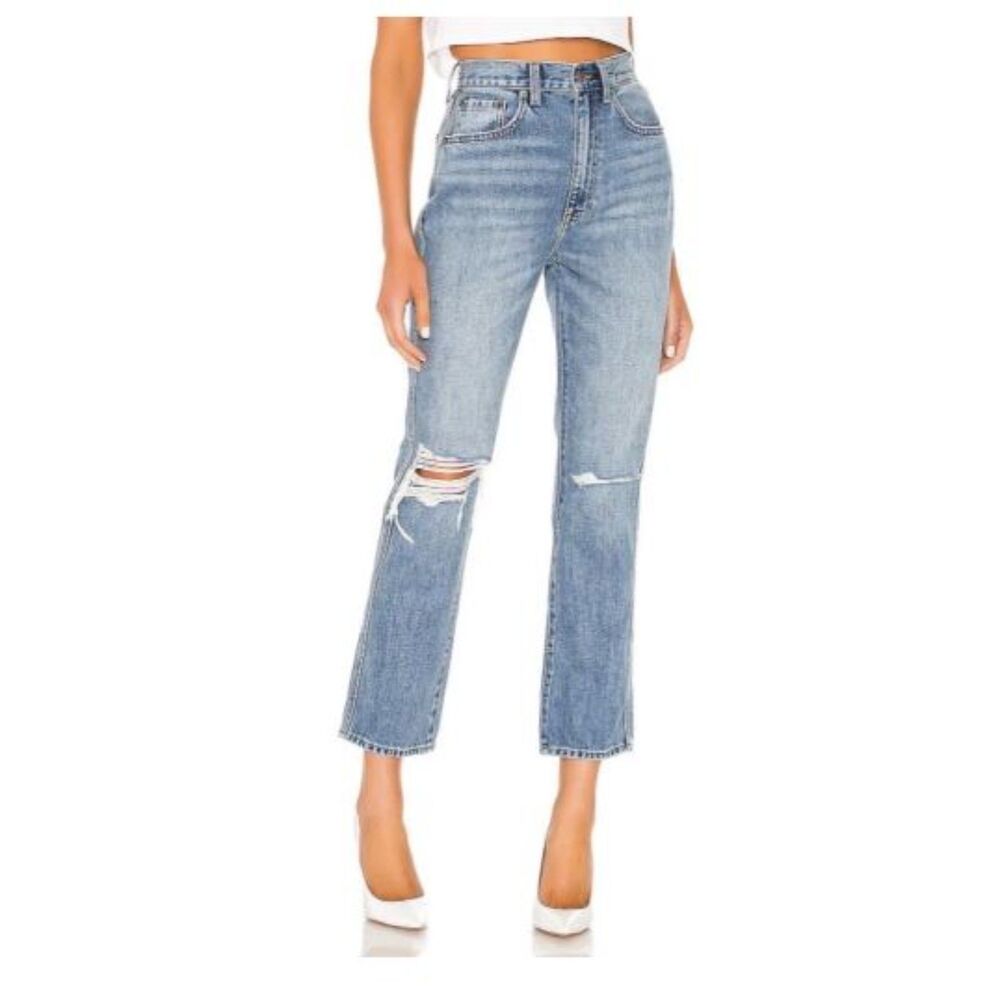 Pistola Eden High Rise Straight Leg Distressed Jean In Color Bite Size 28